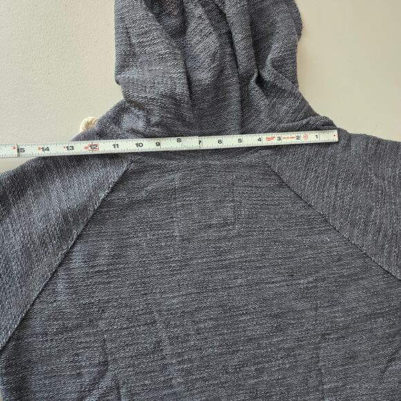 Trade Heritage Hooded Sweatshirt Women's S Charcoal Raw Hems Pullover NWT - Picture 10 of 16